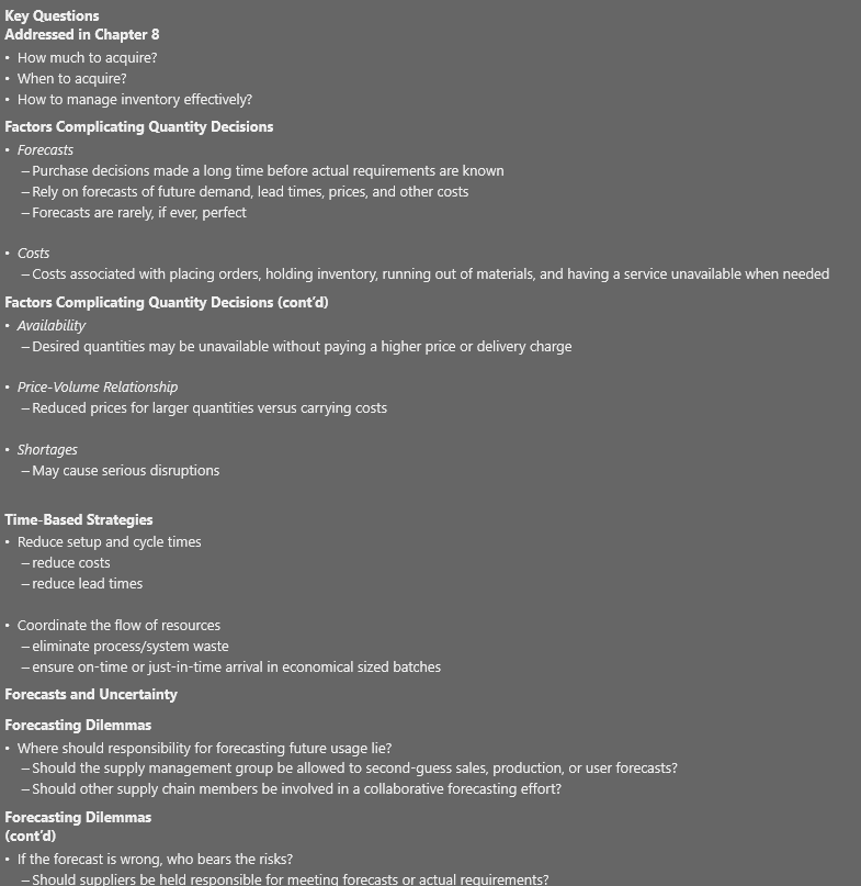 8 - Quantity and Inventory Read the chapter below