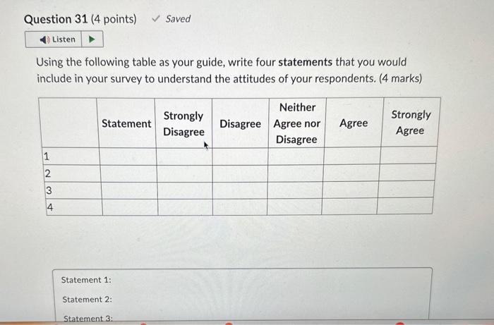 Using the following table as your guide, write