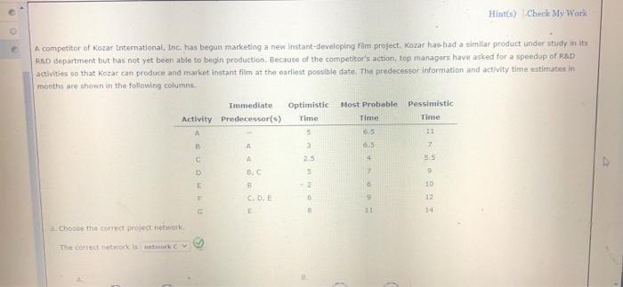 Please Help me with A B and C A B C Hints) Check
