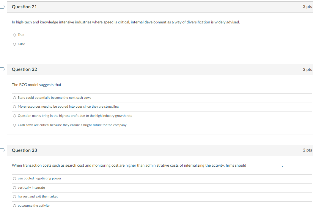 D D D Question 21 In high-tech and knowledge
