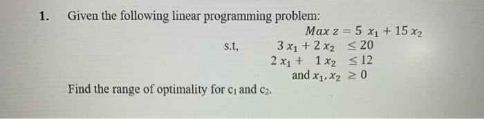 Please write the solution clearly 1. Given the