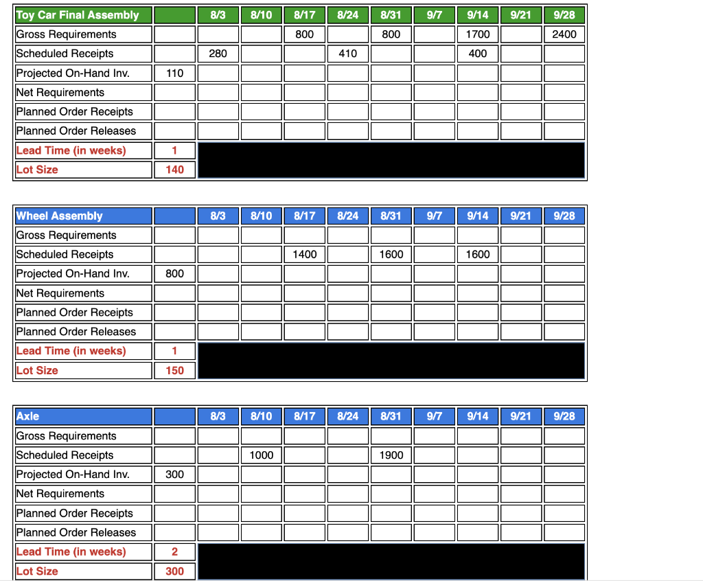 please show your work in excel, thanks! MS.52 A