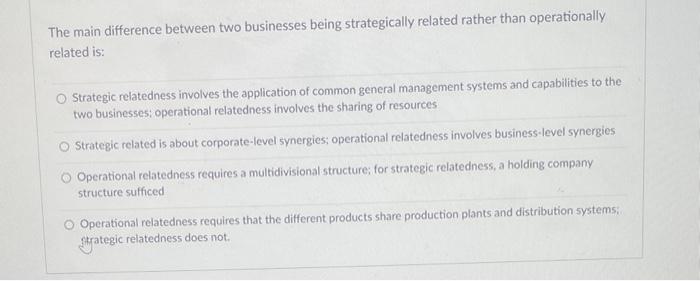 The main difference between two businesses being