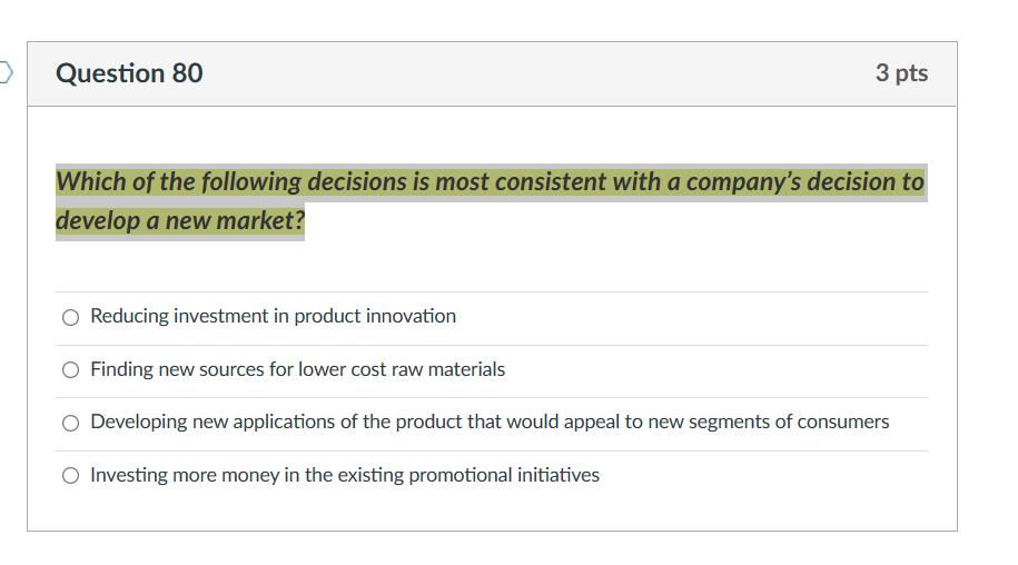Which of the following decisions is most