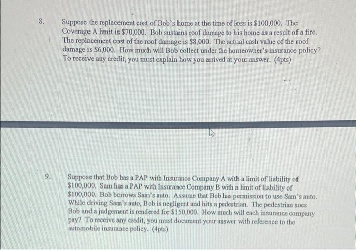 insurance/ risk management Suppose the