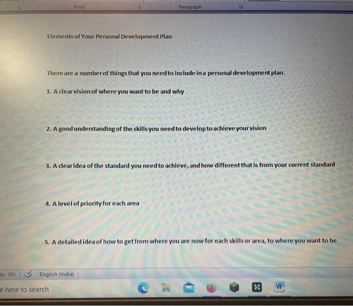 Font Paragraph Elements of Your Personal