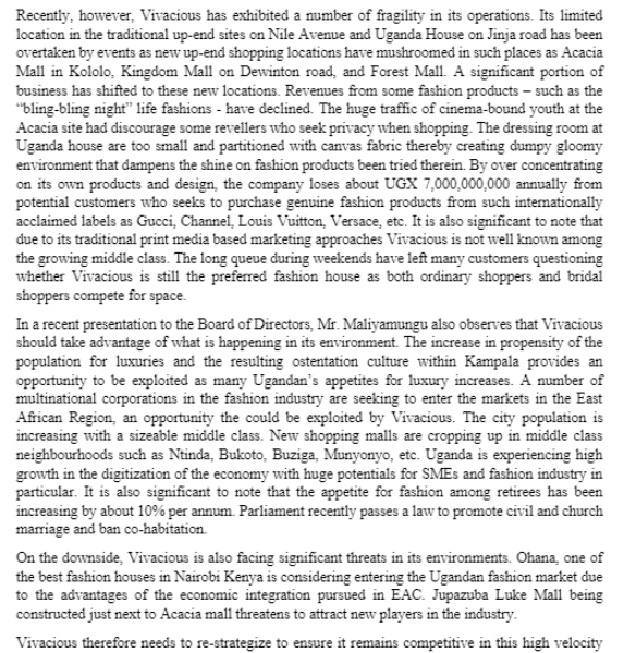 2.From the information provided in the case study