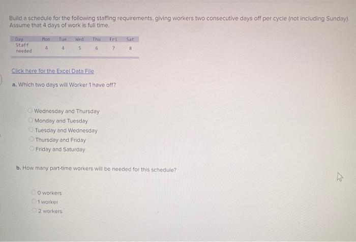 the excel data file is the staff needed that is