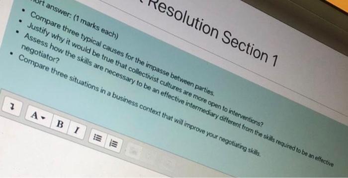 flict Resolution Section 1 Assess at least two