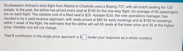 Southeastern Airlines's daily flight from Atlanta