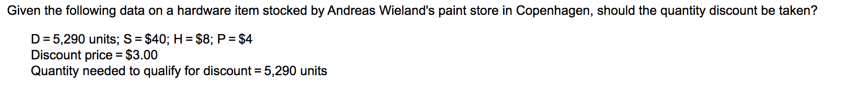 A) The total cost without the discount is