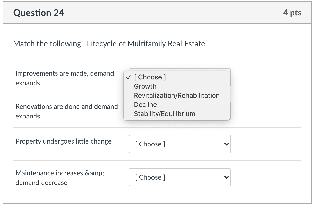 Question 45 10 pts Property Facts: 20 apartment