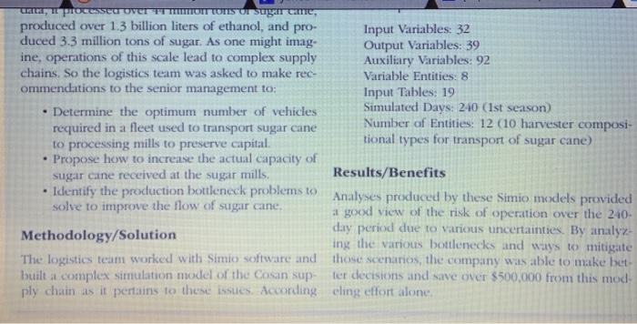 Application Case 6.8 Cosan Improves Its Renewable