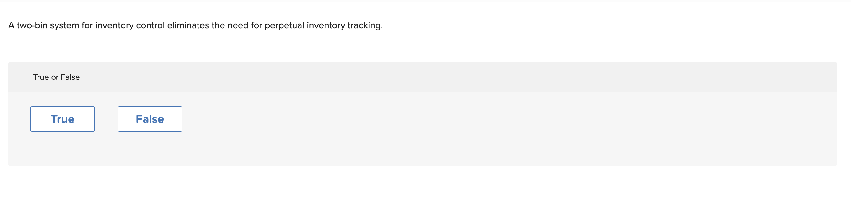 2. A two-bin system for inventory control