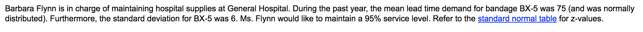 1. a) What safety stock level do you recommend