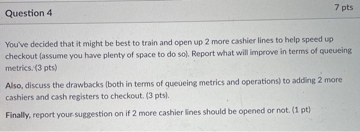please answer all parts to question 4. 8 pts