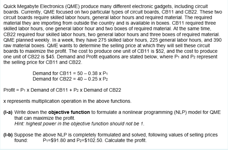 Quick Megabyte Electronics (QME) produce many