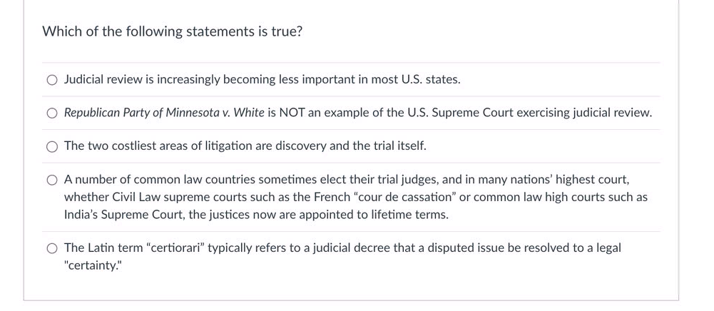 Which of the following statements is true?