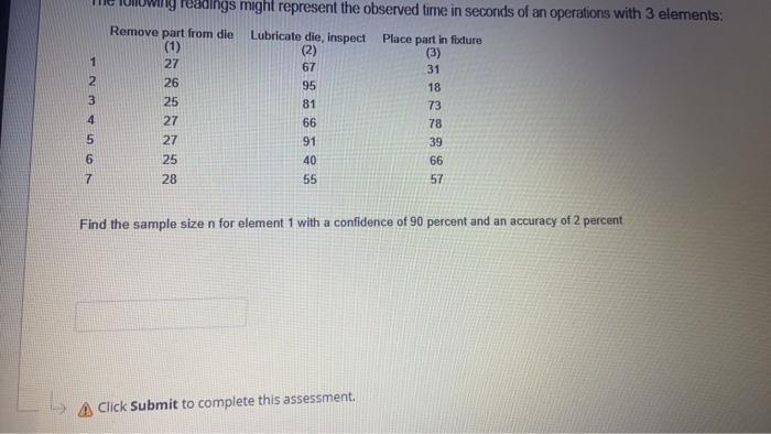 1 2 3 4 readings might represent the observed