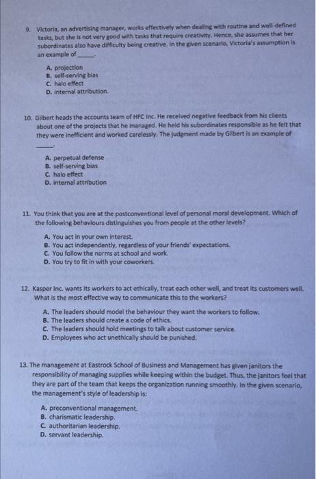 Multiple -Choice Question Leadership Management &