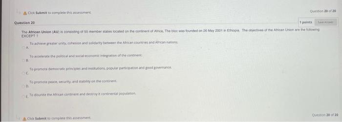 o submit to complete this assessment Oo 20 of 20