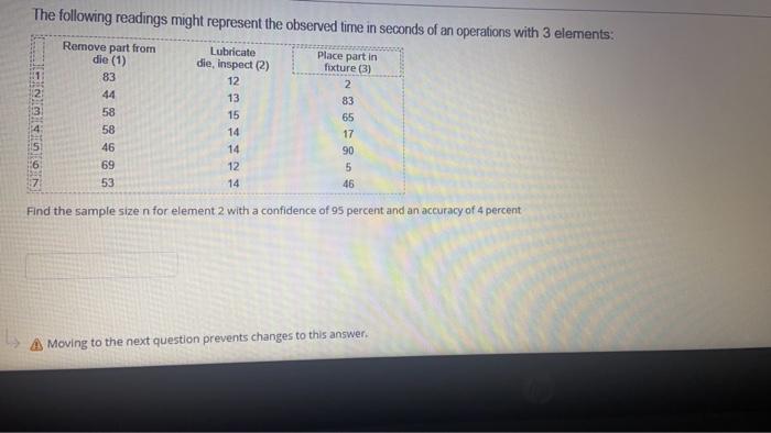 1 2 3 4 readings might represent the observed