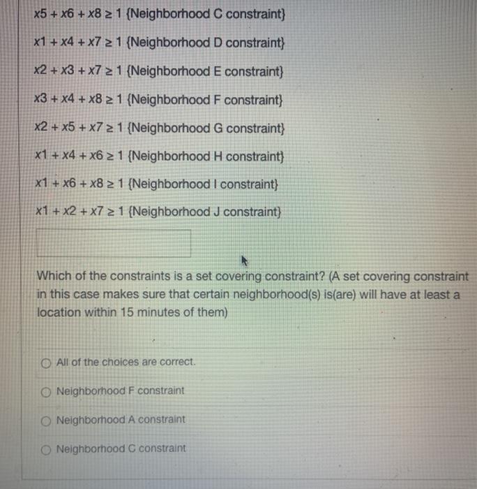 I know the answer is not "neighborhood C