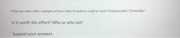 What are some other examples of how what if