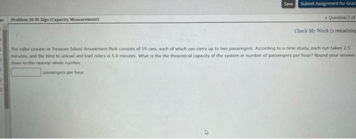 Save Submit Assignment for Grad Problem 10-30