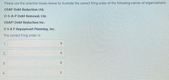 ARMA rule please tell the correct filing order