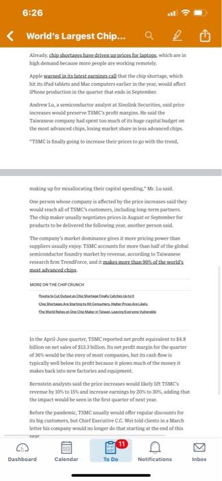 1. From the article: The price increases have a