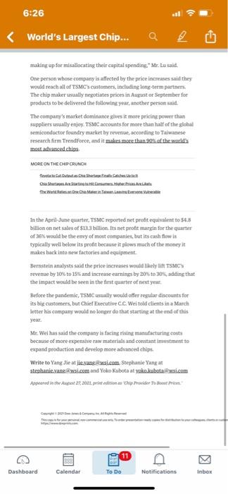 1. From the article: The price increases have a