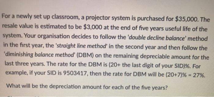 DBM = 27% For a newly set up classroom, a