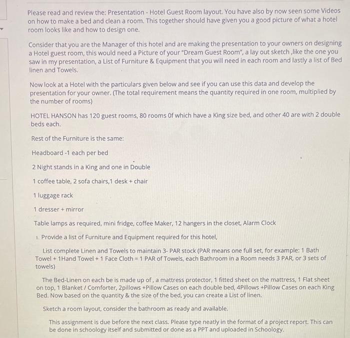 facility Please read and review the: Presentation