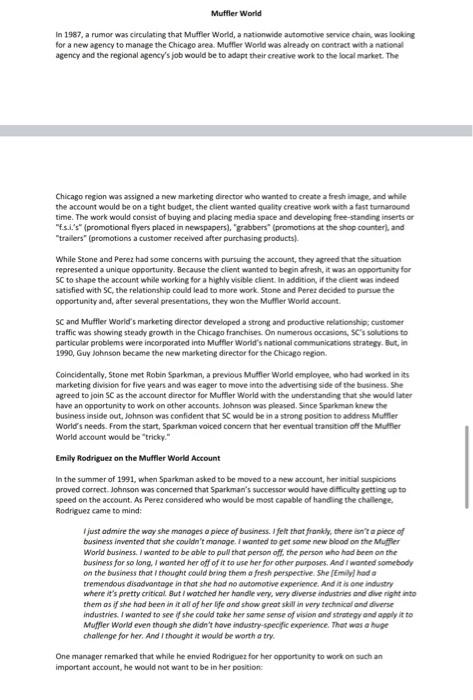 In 1987, a rumor was circulating that Muffler