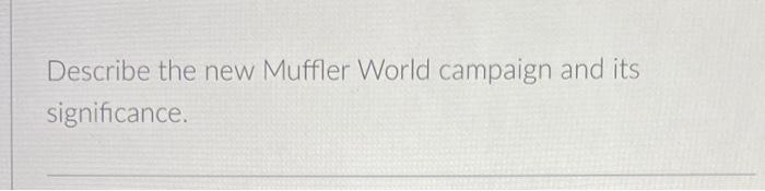 In 1987, a rumor was circulating that Muffler