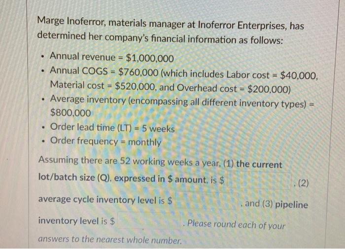 Marge Inoferror, materials manager at Inoferror