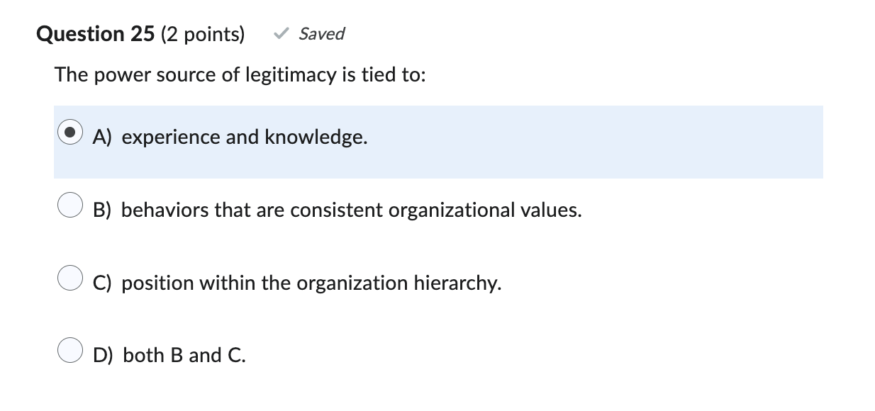 Question 29 (2 points) It is Wednesday afternoon