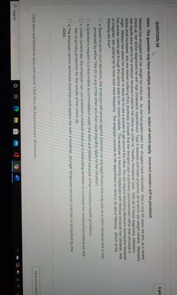 6 po QUESTION 58 Note: This question may have