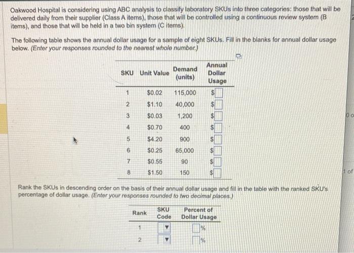 Oakwood Hospital is considering using ABC