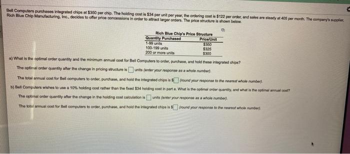 Bell Computers purchases integrated chips at $360