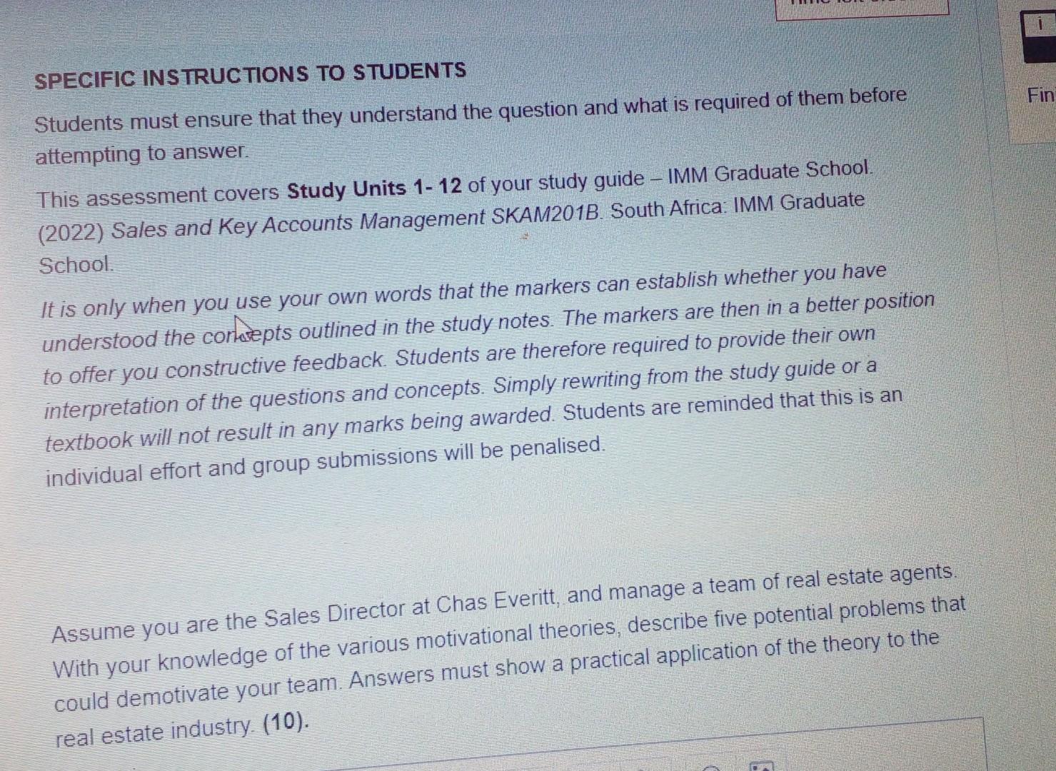 help quickly pls. SPECIFIC INSTRUCTIONS TO