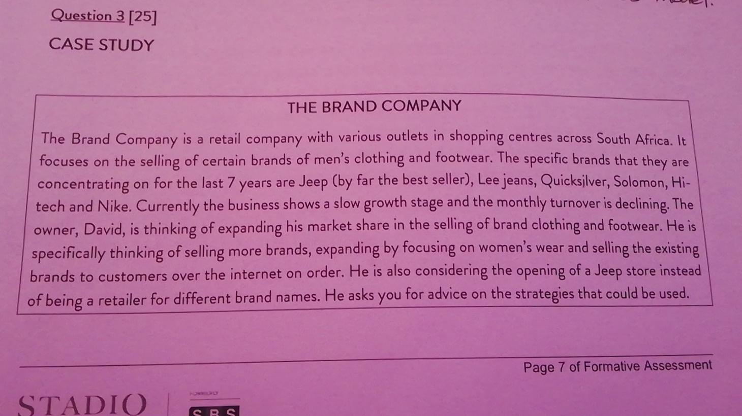 Please assist with Question 3 Question 3 [25]