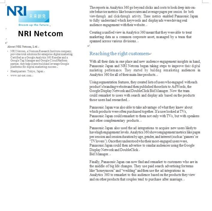 List and explain how Panasonic has done well in