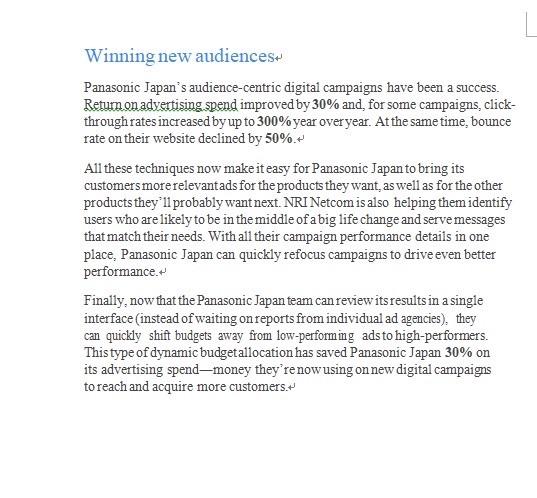 List and explain how Panasonic has done well in