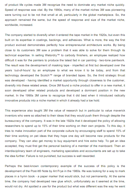 3M \& Corporate Innovation 3M has been known for