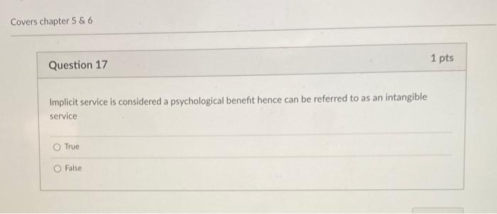 Covers chapter 5 & 6 1 pts Question 17 Implicit