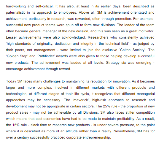 3M \& Corporate Innovation 3M has been known for