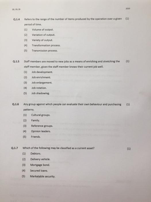 10 16:20 Question 1 (Marks: 10) Multiple-choice