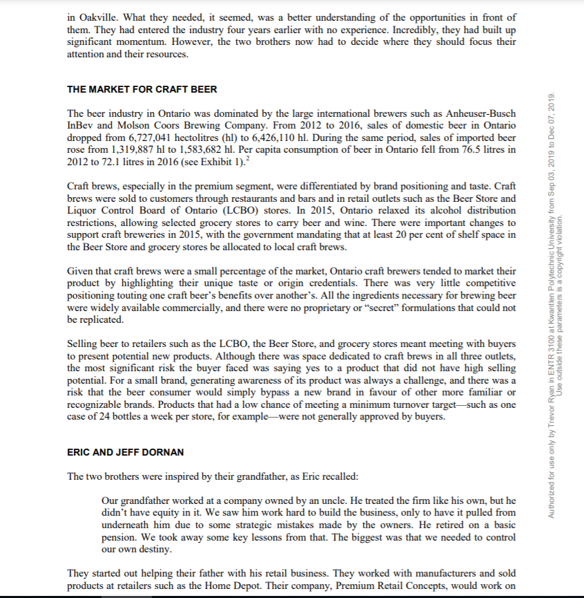 SWOT of this Case? 9B19M018 GROWING TRAFALGAR